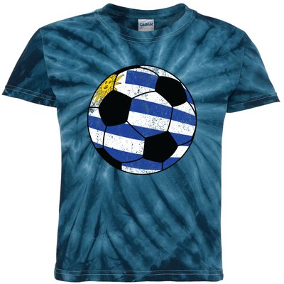 Uruguay soccer ball Kids Tie-Dye T-Shirt