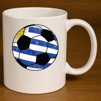 Uruguay soccer ball 11oz C Handle Ceramic Mug