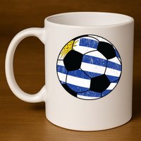 Uruguay soccer ball 11oz C Handle Ceramic Mug