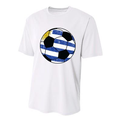 Uruguay soccer ball Youth Performance Sprint T-Shirt