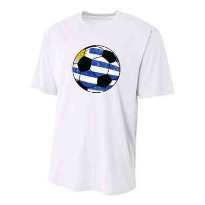 Uruguay soccer ball Youth Performance Sprint T-Shirt