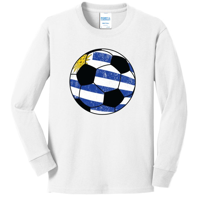 Uruguay soccer ball Kids Long Sleeve Shirt