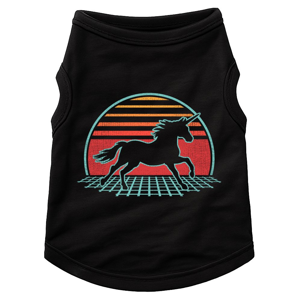 Unicorn Retro Vintage 80s Style Horse Lover Gift Cool Gift Doggie Tank