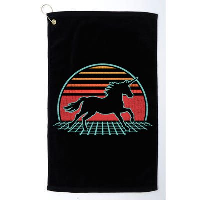 Unicorn Retro Vintage 80s Style Horse Lover Gift Cool Gift Golf Towel