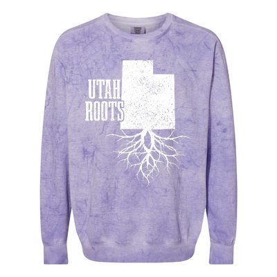 Utah Roots Vintage Usa Patriotic Pride State Map Colorblast Crewneck Sweatshirt