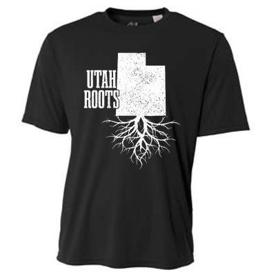 Utah Roots Vintage Usa Patriotic Pride State Map Cooling Performance Crew T-Shirt