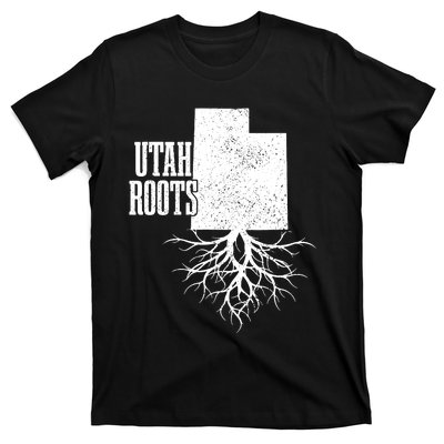 Utah Roots Vintage Usa Patriotic Pride State Map T-Shirt