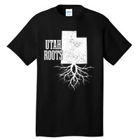 Utah Roots Vintage Usa Patriotic Pride State Map Tall T-Shirt