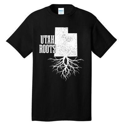 Utah Roots Vintage Usa Patriotic Pride State Map Tall T-Shirt