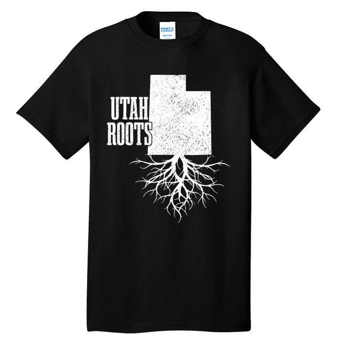 Utah Roots Vintage Usa Patriotic Pride State Map Tall T-Shirt