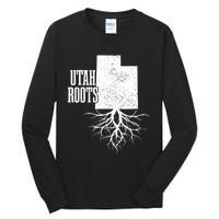 Utah Roots Vintage Usa Patriotic Pride State Map Tall Long Sleeve T-Shirt