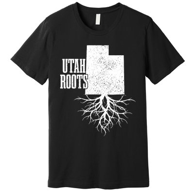 Utah Roots Vintage Usa Patriotic Pride State Map Premium T-Shirt