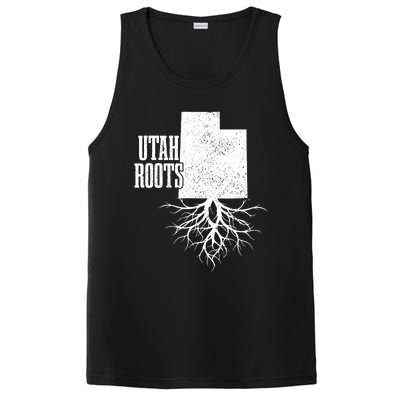 Utah Roots Vintage Usa Patriotic Pride State Map PosiCharge Competitor Tank