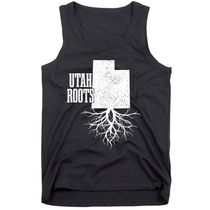 Utah Roots Vintage Usa Patriotic Pride State Map Tank Top