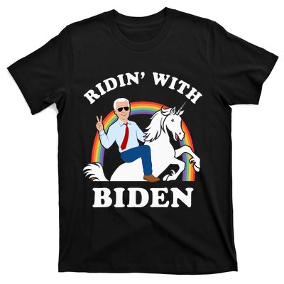 Unicorn Ridin With Biden Funny Joe Biden T-Shirt