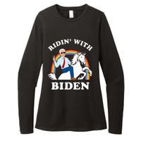 Unicorn Ridin With Biden Funny Joe Biden Womens CVC Long Sleeve Shirt