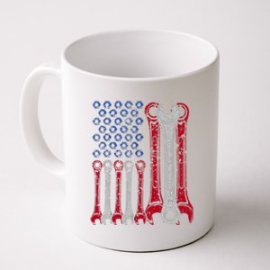 USA Red White Blue American Flag Mechanic Coffee Mug