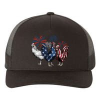 Usa Red White And Blue Retro 4th Of July American Chicken Yupoong Adult 5-Panel Trucker Hat