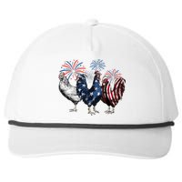 Usa Red White And Blue Retro 4th Of July American Chicken Snapback Five-Panel Rope Hat