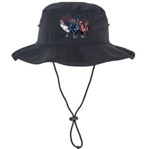 Usa Red White And Blue Retro 4th Of July American Chicken Legacy Cool Fit Booney Bucket Hat