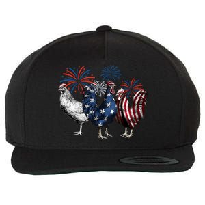 Usa Red White And Blue Retro 4th Of July American Chicken Wool Snapback Cap