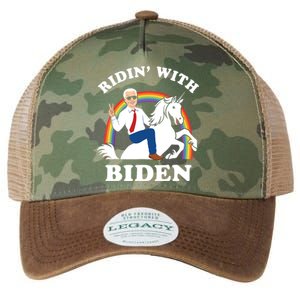 Unicorn Ridin With Biden Funny Joe Biden Legacy Tie Dye Trucker Hat