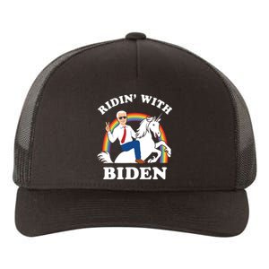 Unicorn Ridin With Biden Funny Joe Biden Yupoong Adult 5-Panel Trucker Hat