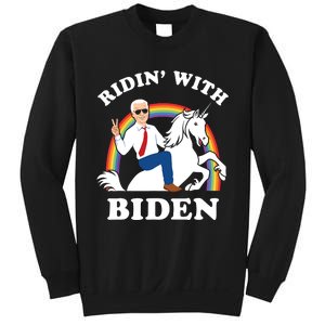 Unicorn Ridin With Biden Funny Joe Biden Sweatshirt