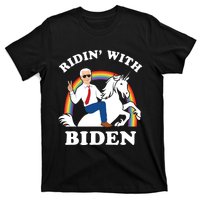 Unicorn Ridin With Biden Funny Joe Biden T-Shirt