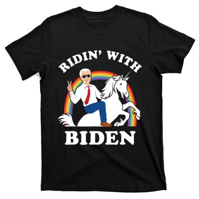 Unicorn Ridin With Biden Funny Joe Biden T-Shirt