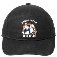 Unicorn Ridin With Biden Funny Joe Biden 7-Panel Snapback Hat