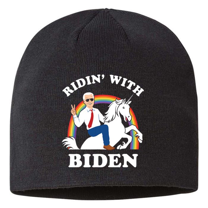 Unicorn Ridin With Biden Funny Joe Biden Sustainable Beanie