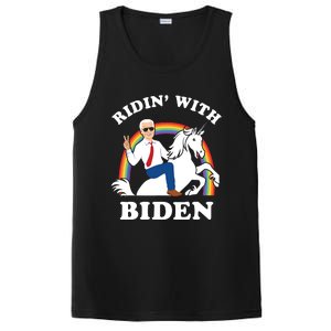 Unicorn Ridin With Biden Funny Joe Biden PosiCharge Competitor Tank