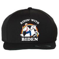 Unicorn Ridin With Biden Funny Joe Biden Wool Snapback Cap