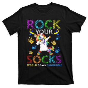 Unicorn Rock Your Socks World Down Syndrome Awareness T-Shirt