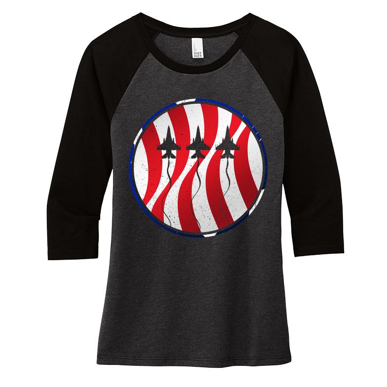 US Air Force Emblem Women's Tri-Blend 3/4-Sleeve Raglan Shirt