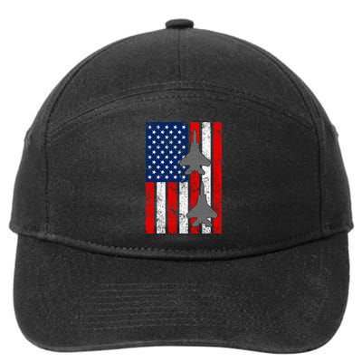 US Air Force Jets Distressed Flag 7-Panel Snapback Hat