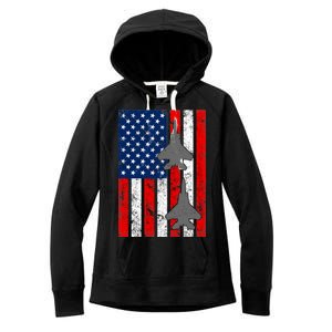 US Air Force Jets Distressed Flag Women's Fleece Hoodie