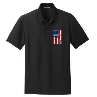 US Air Force Jets Distressed Flag Dry Zone Grid Polo