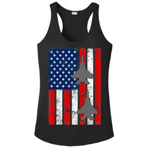 US Air Force Jets Distressed Flag Ladies PosiCharge Competitor Racerback Tank