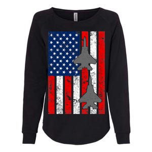 US Air Force Jets Distressed Flag Womens California Wash Sweatshirt