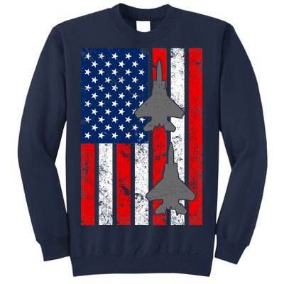 US Air Force Jets Distressed Flag Tall Sweatshirt