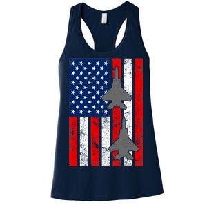 US Air Force Jets Distressed Flag Women's Racerback Tank