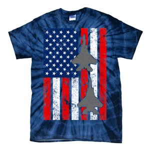 US Air Force Jets Distressed Flag Tie-Dye T-Shirt