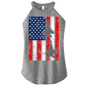 US Air Force Jets Distressed Flag Women's Perfect Tri Rocker Tank