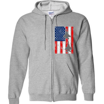 US Air Force Jets Distressed Flag Full Zip Hoodie