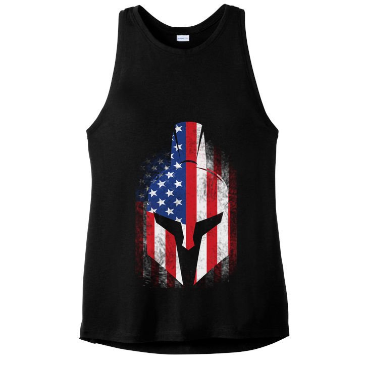 US American Spartan Ladies PosiCharge Tri-Blend Wicking Tank