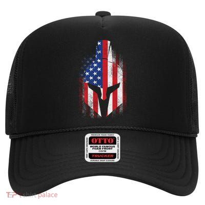 US American Spartan High Crown Mesh Back Trucker Hat