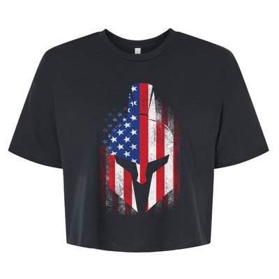 US American Spartan Bella+Canvas Jersey Crop Tee