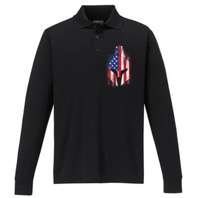 US American Spartan Performance Long Sleeve Polo